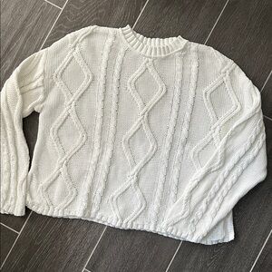 Wild Fable Textured Knit Sweater in Cream, size S